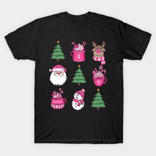 Pink Christmas T-Shirt by Velvet Love Design 